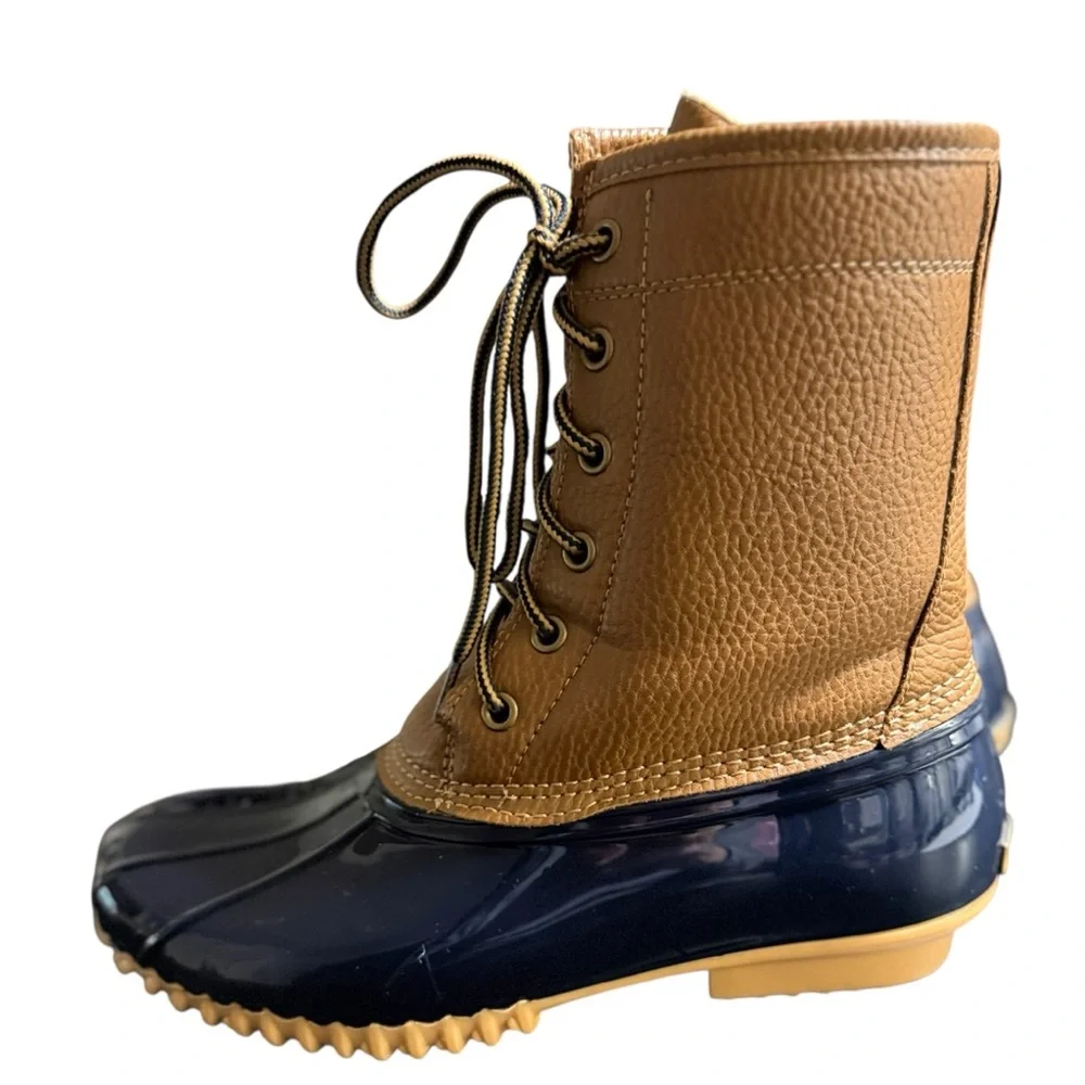 Sporto Ariel Navy Blue Duck Boots Waterproof Rain Snow Size 8M